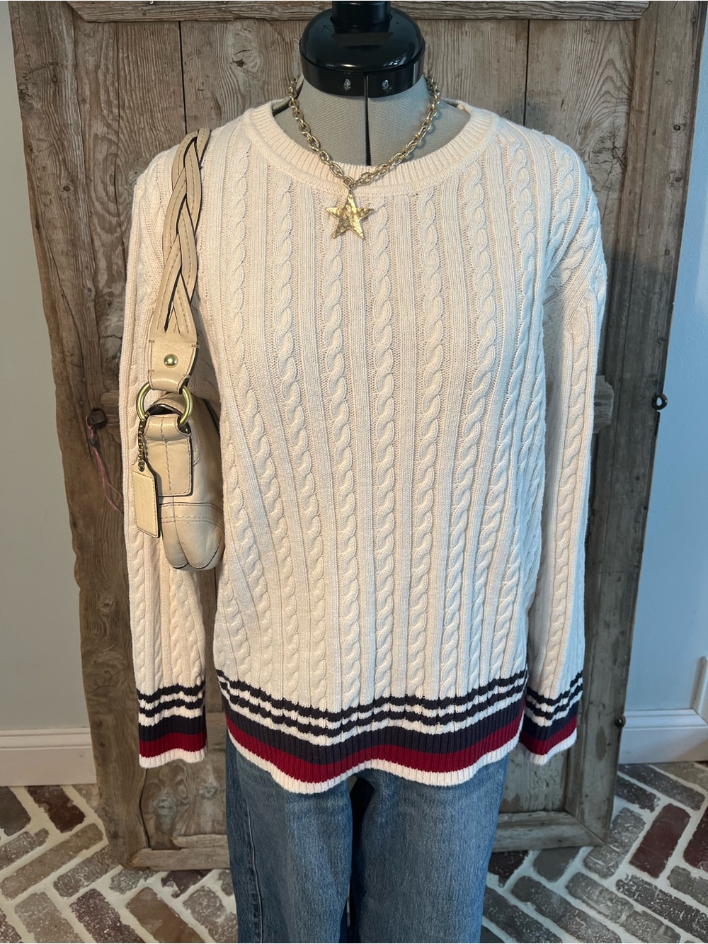 Tommy Hilfiger White Cotton Sweater Rory Gilmore Preppy Fall 90s Y2K